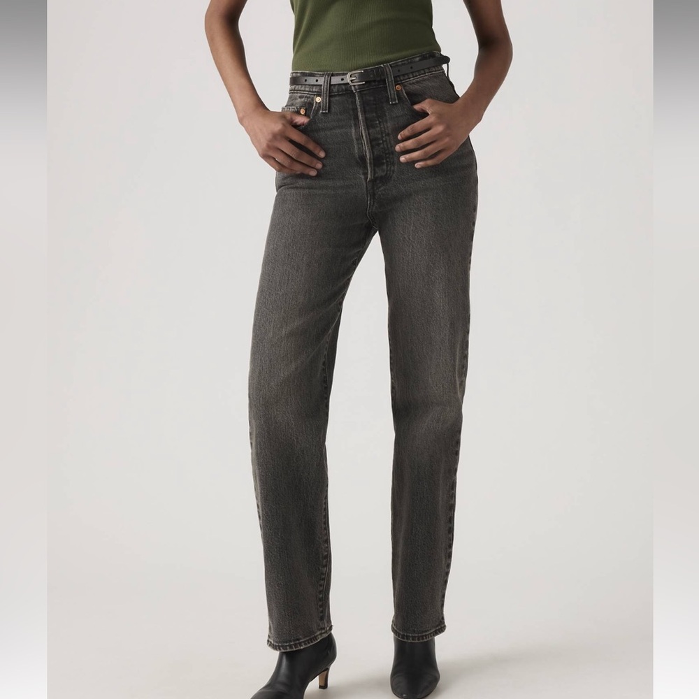 Ribcage full length high rise Black Women's Jeans